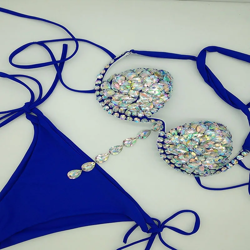 Venus vacation-Conjunto de bikini con borlas de diamante para mujer, traje de baño sexy con diamantes de imitación, bañador con piedras brillantes, ropa de playa 2020