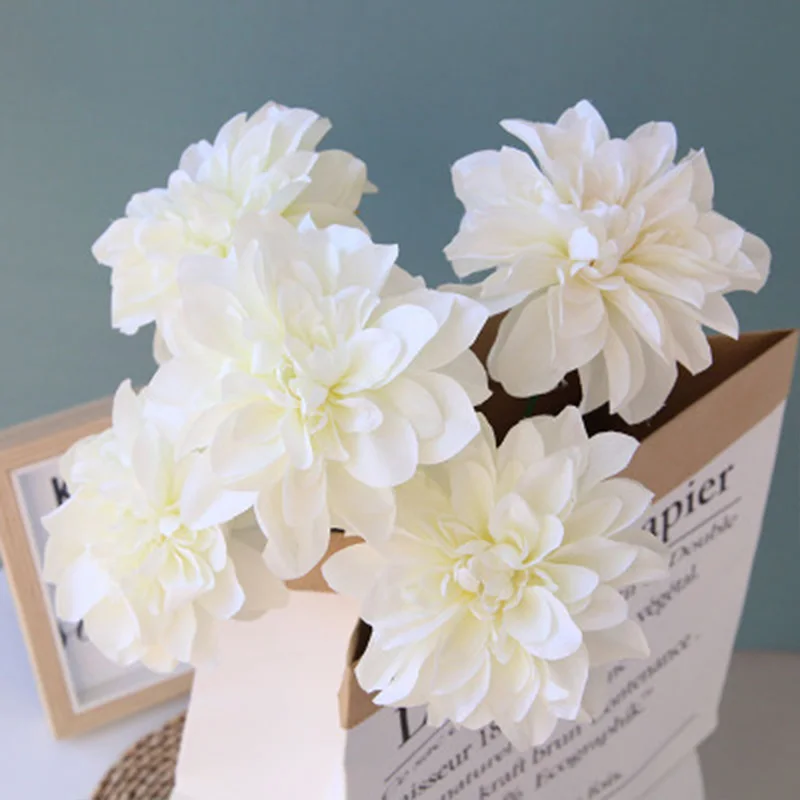 

10Pcs Artificial Flower Bouquet Dahlia Wedding Decoration Home Accessories Decoration Flower Arrangement