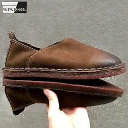 Letnie męskie oddychające oryginalne skórzane mokasyny Slip On Vitnage buty do jazdy samochodem na co dzień mieszkania męskie płytkie miękkie skórzane leniwe buty