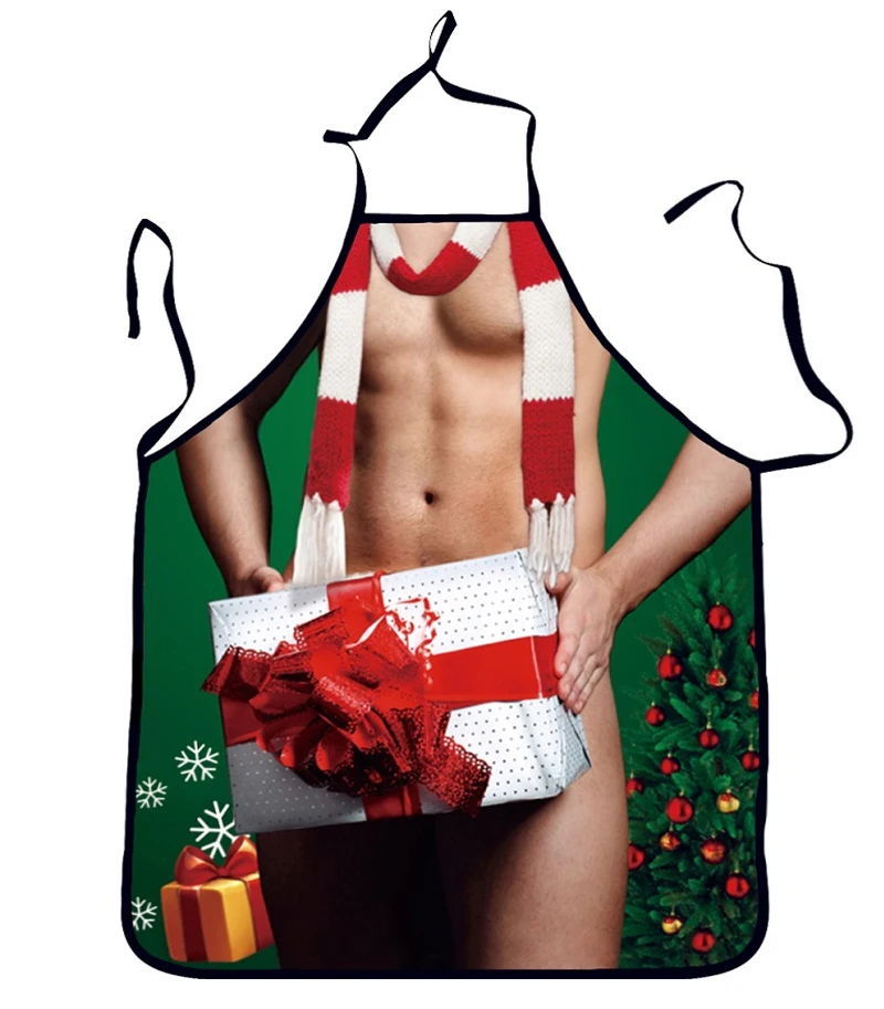 3D Funny Apron Muscle man with Gift Apron Women Aprons Dinner Party Cooking Apron Adult Cozinha Tablier Cuisine Pinafore WQ302