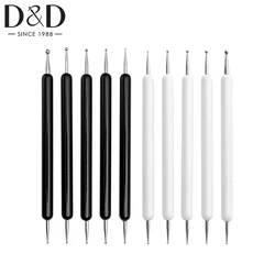 D&D 5pcs Dotting Tools Set for Nail Art Embossing Stylus for Painting Rocks Mandalas Art Dot Tools 2 Way Dotting Pen Tool