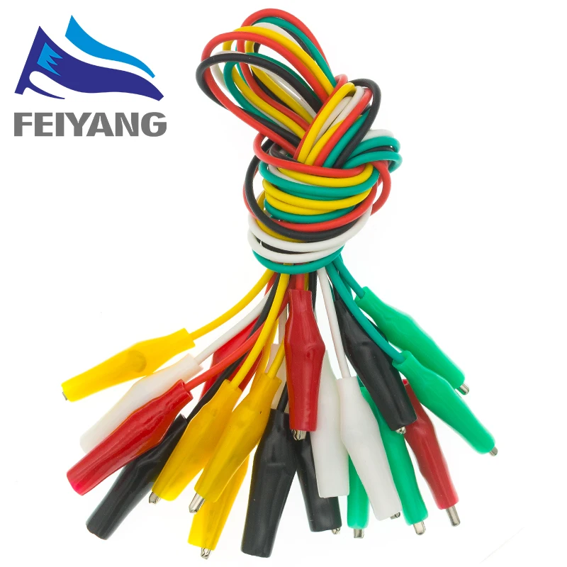 10PCS Alligator Clips 50CM Electrical DIY Test Leads Alligator Double-ended Crocodile Clips Roach Clip Test Jumper Wir
