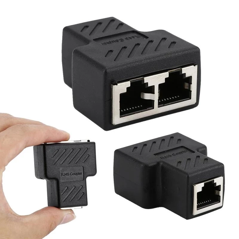 1 To 2 Way LAN RJ45 Extender Splitter LAN Ethernet Cable Adapter For Internet Cable Connection 1 Input 2 Output Hight Quality