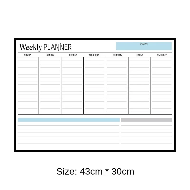 Whiteboard Rewritable Calendar Sticker Set Weekly And Monthly Planner Removable Magnetic Message Board Refrigerator Sticker