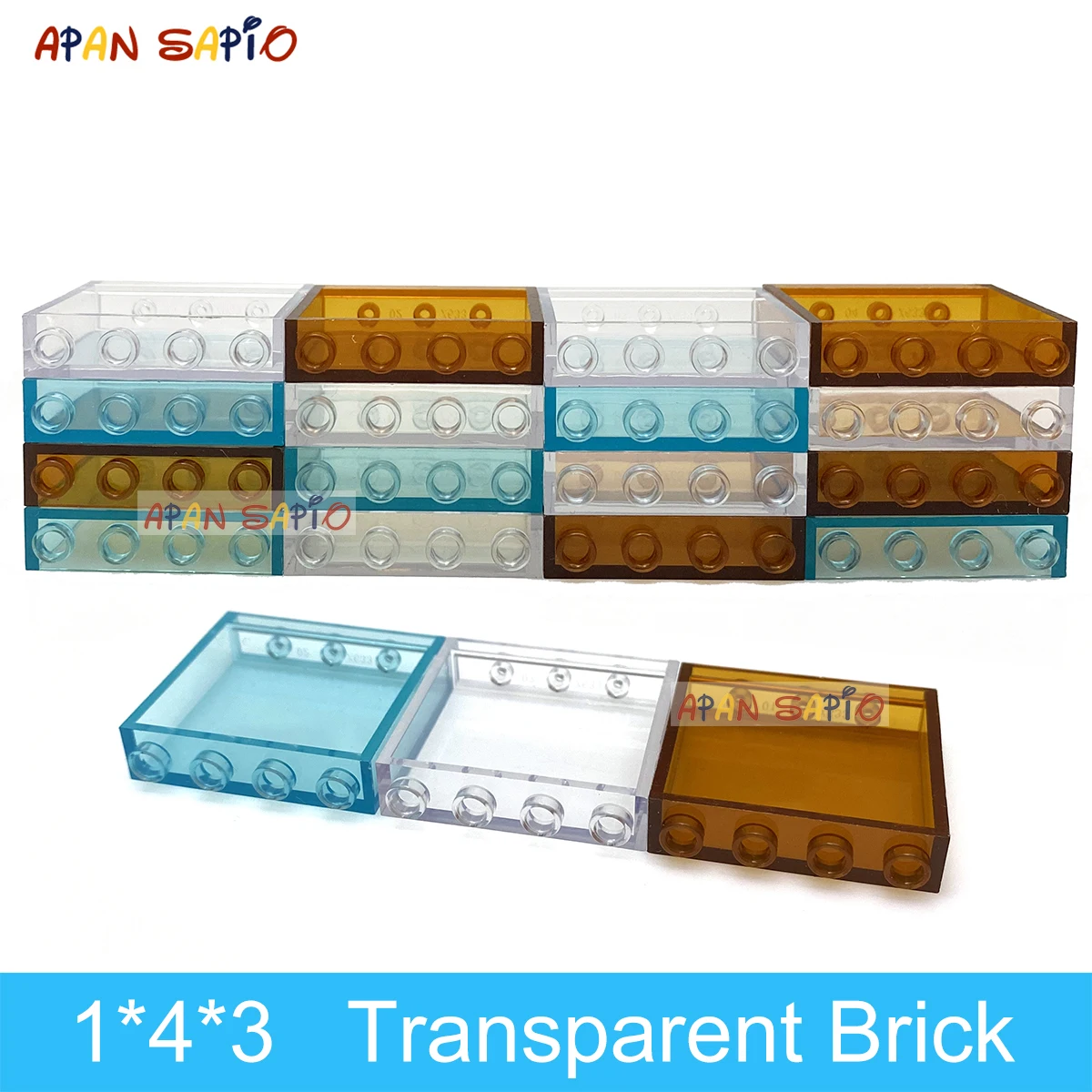 10/20pcs DIY Building Blocks 1x4x3 Transparent Plate Bricks Educational Plastic Toys for Children Compatible Brands Kids Gifts