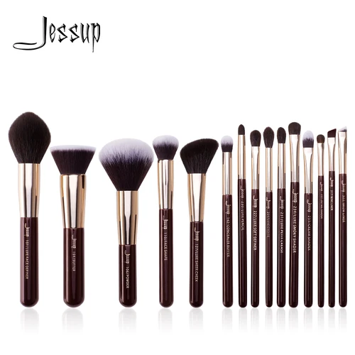 Imagen 1 del producto Jessup-Juego de brochas de maquillaje profesional, 15 piezas, sombra de ojos, delineador, base, colorete, mezcla
