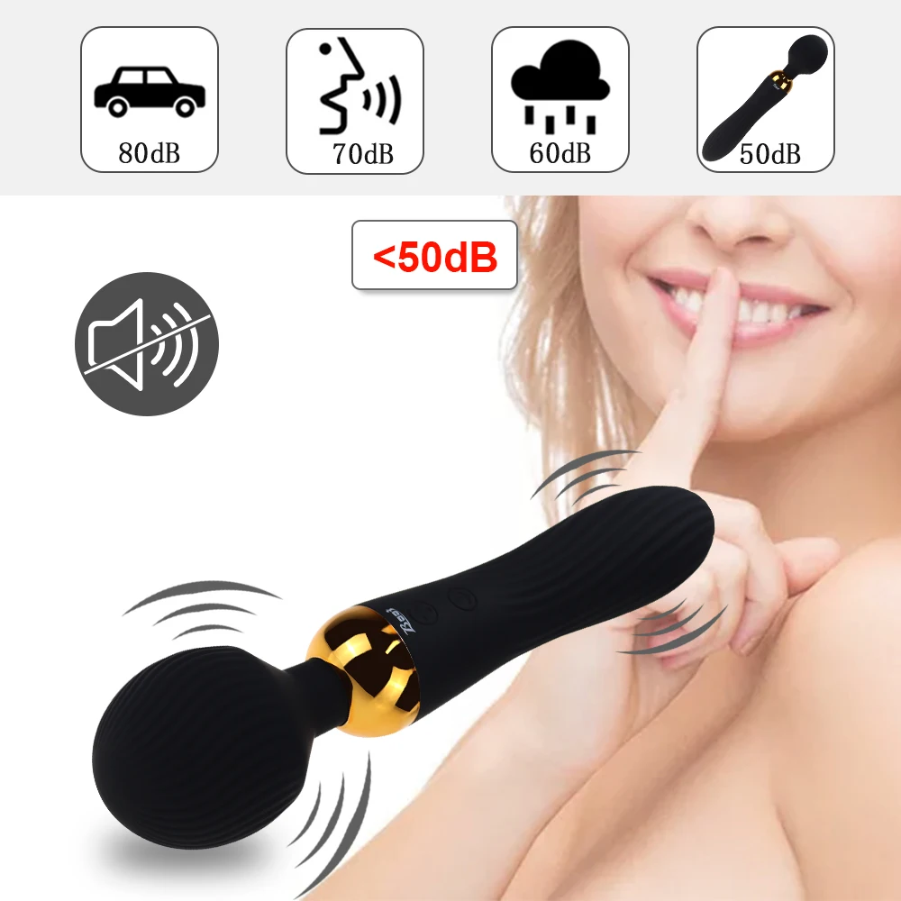 Dual Ended Vibrators G Spot Clit Stimulator Multi-frequency USB Charge Big AV Stick Dildo Vibrators Adult Sex Toys for Women