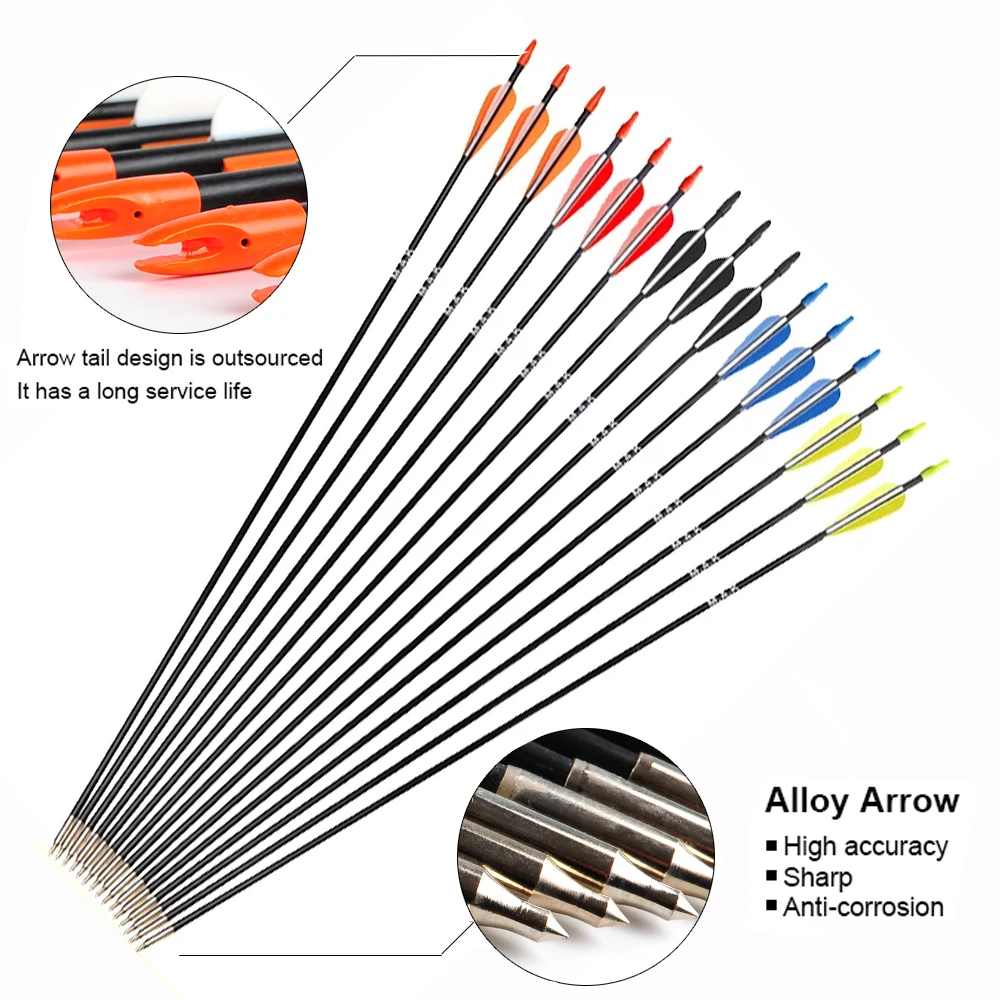 

31 Inches Fiberglass Arrow Spine 700 Diameter 7mm for Recurve Bow Long Bow Practice Archery Hunting Shooting