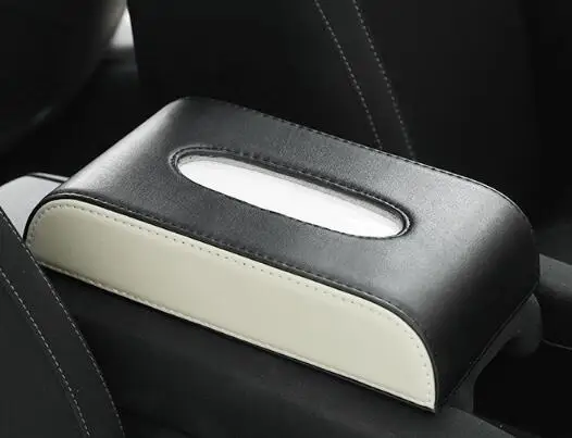 Car Tissue Box PU Leather Armrest Type Tissue Boxes Napkin Holder Auto Interior Accessories