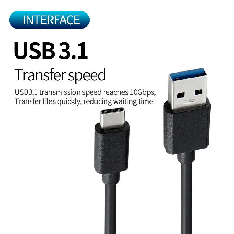 5V3A Type-c Cable USB 3.1 Data Cable PD 60W Fast Charge High Quality Black Wire Type c Mobile Phone Cord 0.3m 0.5m 1m 1.5m 2m