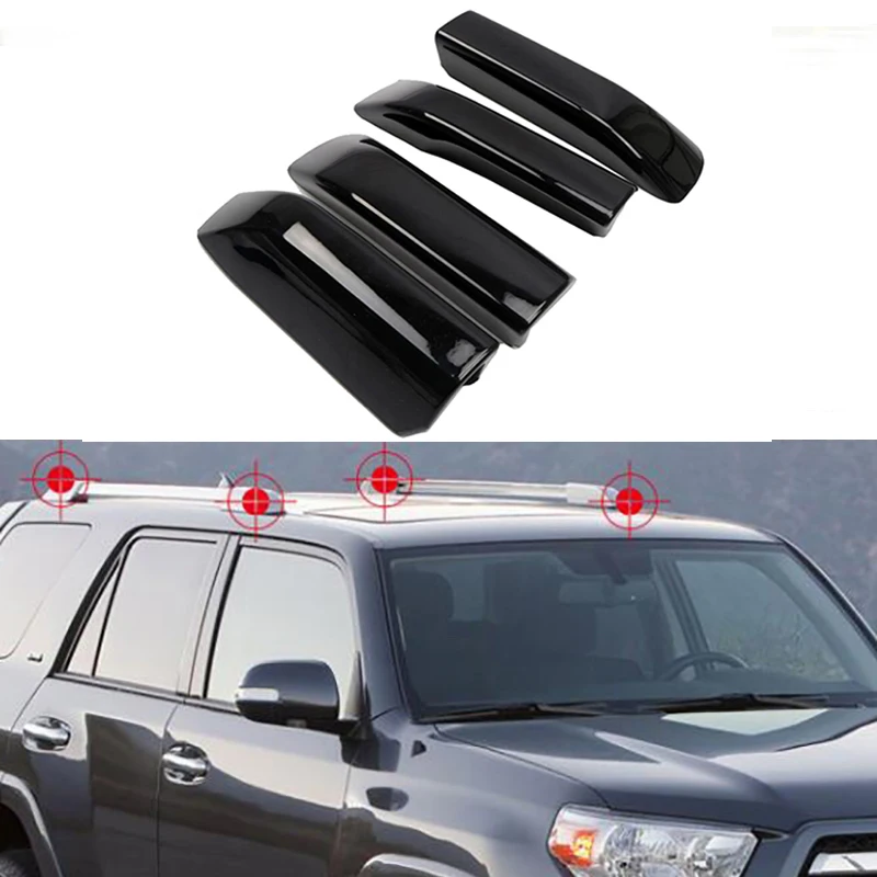 Auto Dachreling Rack Endkappe Schutz Abdeckung für Toyota 4Runner 2010-1019 Shell Dachreling Rack Bein Abdeckung 4 Stücke Schwarz