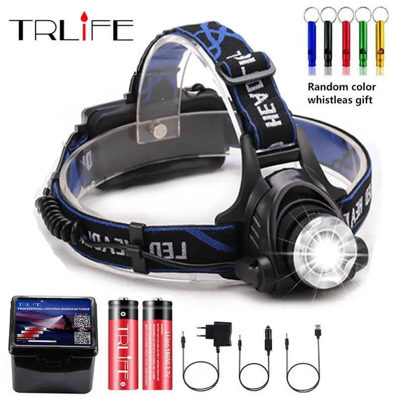 LED headlamp Camping headlight T6/L2/V6 3 modes Zoomable lamp Waterproof Head Torch flashlight Head lamp use 18650 for Fishing