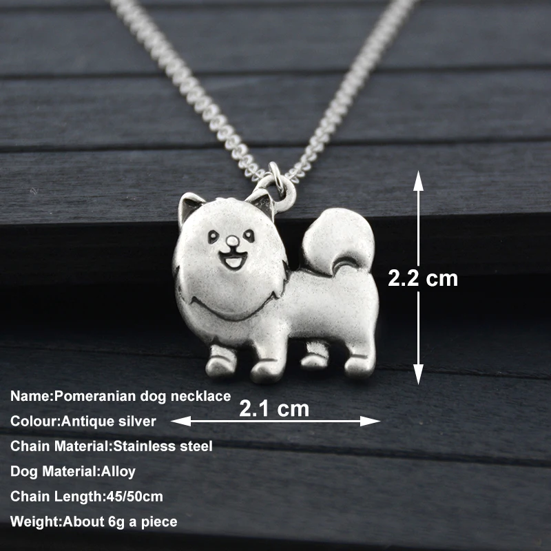 Cute Cartoon Pomeranian & German Spitz Dog Charm Pendant & Necklaces Boho Long Chain Animal Necklaces For Women Fashion Jewelry