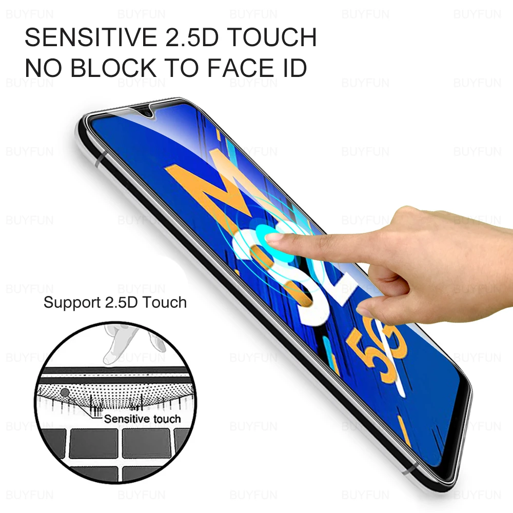 3PCS HD ป้องกันสำหรับ Samsung Galaxy M32 5G 6.5 "กระจกนิรภัยสำหรับ Samsung M32 5G กาแล็กซี่ M32 M32หน้าจอล้างฟิล์ม