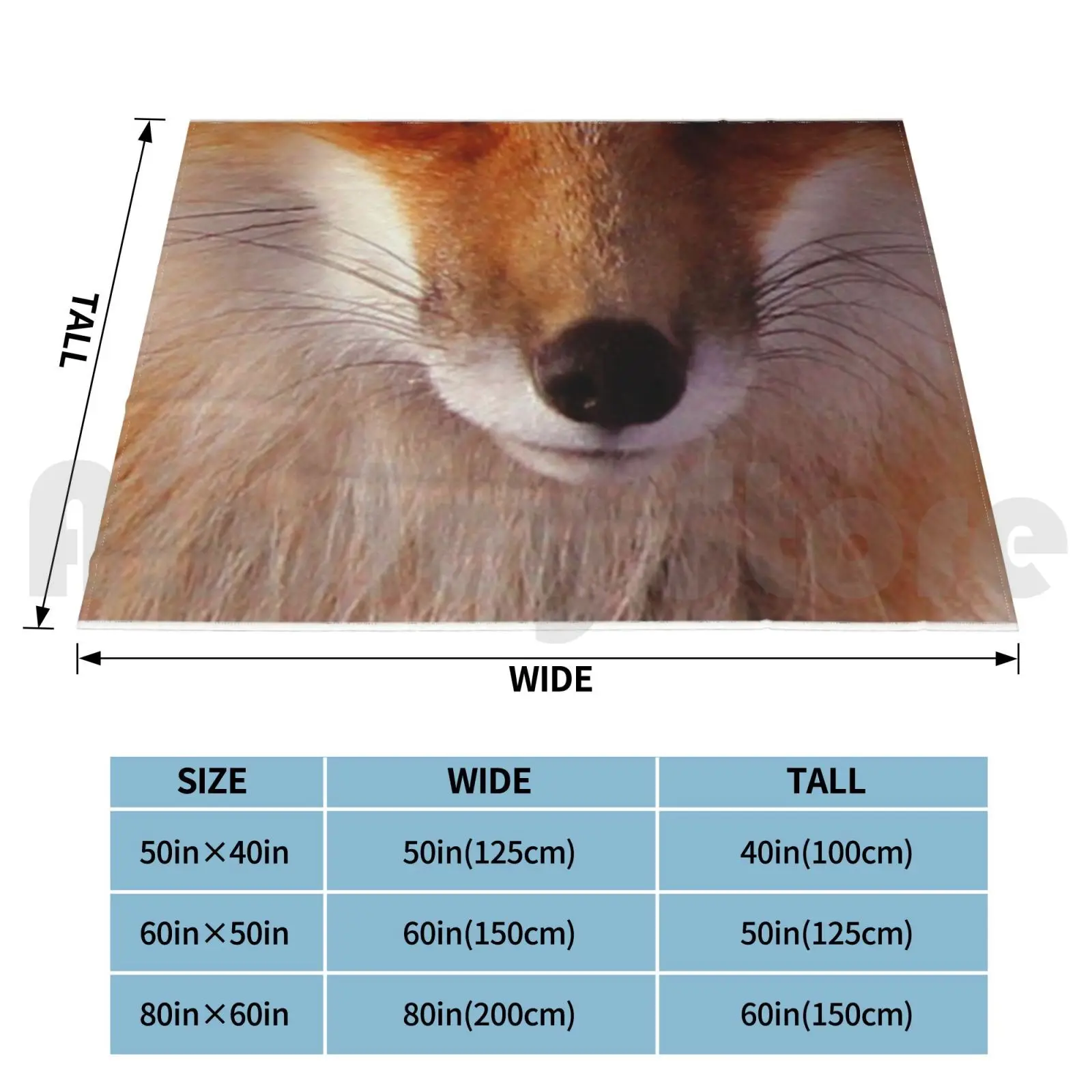 Fox Mouth Blanket Fashion Custom 1414 Fox Animal Pet Mouth Face Smile Lips Snout Musel Nose Fuzzy