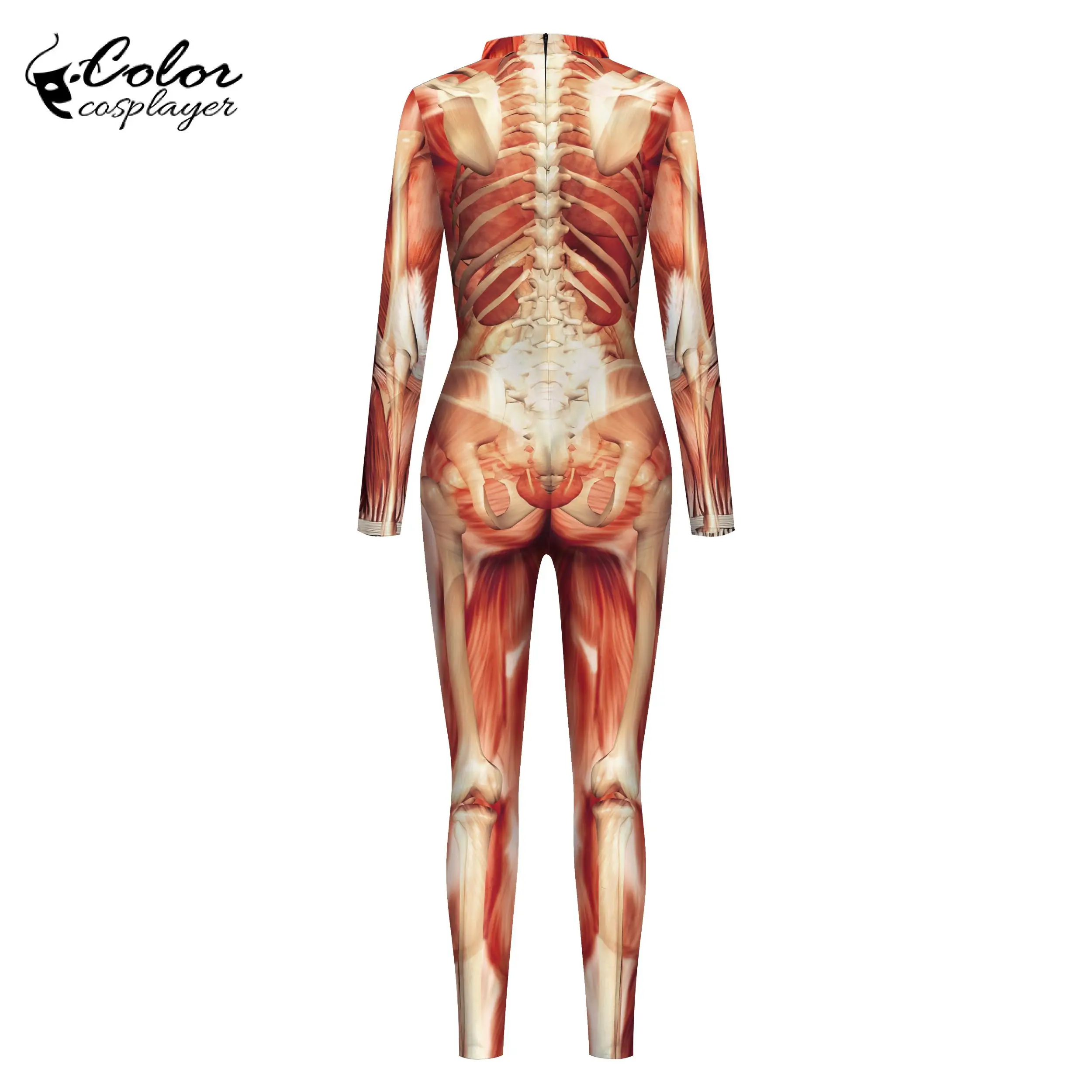 Color Cosplayer Halloween Body Muscle 3D Digital Printing Funny Jumpsuits for Unisex Adult Performance Outfits Zentai Bodysuits