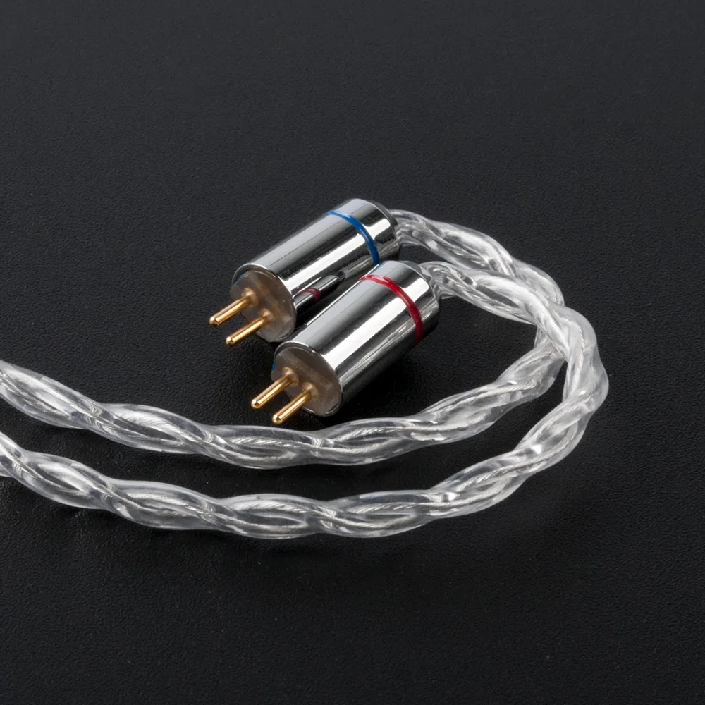 KBEAR Limpid 4 Core 4N 99.99% Purity Silver Earphone Cables with 2Pin/QDC/MMCX/TFZ Connector for KZ ZSX ZS10 PRO ZSN BLON BL03