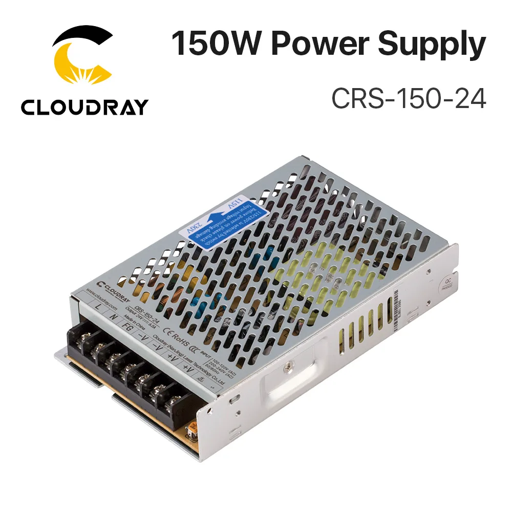 Cloudray CRS-150-24 Switching Transfer Power Supply 24VDC 6.5A Output for Industrial Automation and 3D Printer