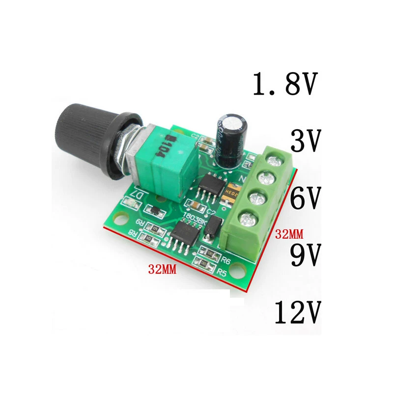 

1.8V 3V 5V 6V 12V DC Motor Controller PWM Speed DC1.8V-12V 2A Electric Low Voltage Mini Regulator Switch Adjustable Drive pump