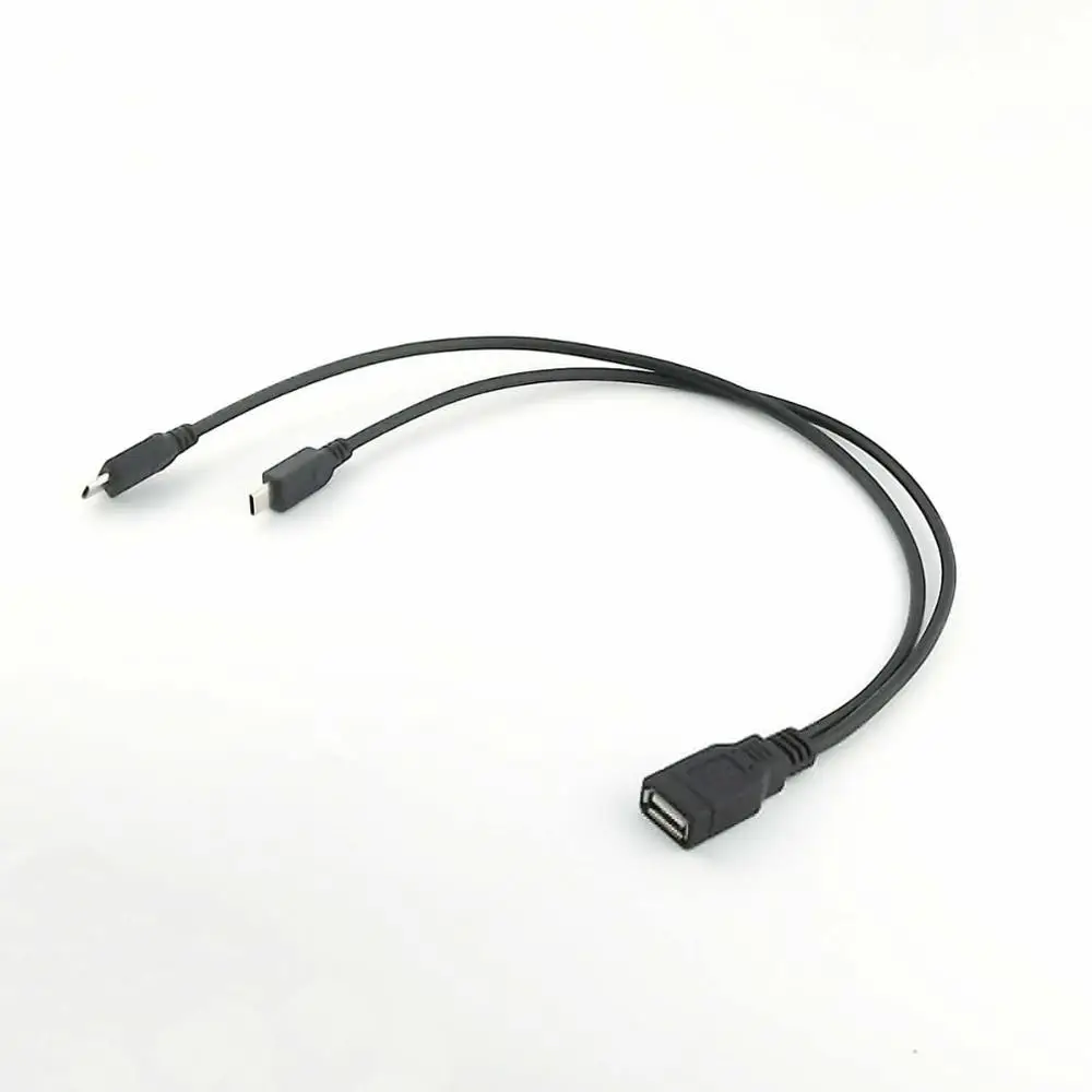 

1pcs USB 2.0 A Female to 2 Micro USB 5 Pin Male Y Splitter Adapter Data Charger Cable 30cm