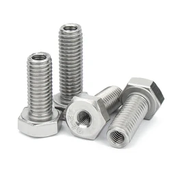 304 Stainless Steel External Hexagonal Internal and External Tooth Adapter Thread Conversion Nut Hollow Stop Screw M6-M20