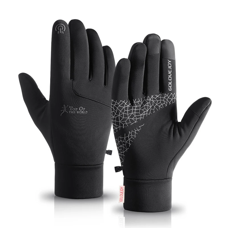 

Black Outdoor Touch Screen Windproof Bicycle Gloves Men Women New Cycling Waterproof Winter WarmThick Non-slip Riding Ski Gloves