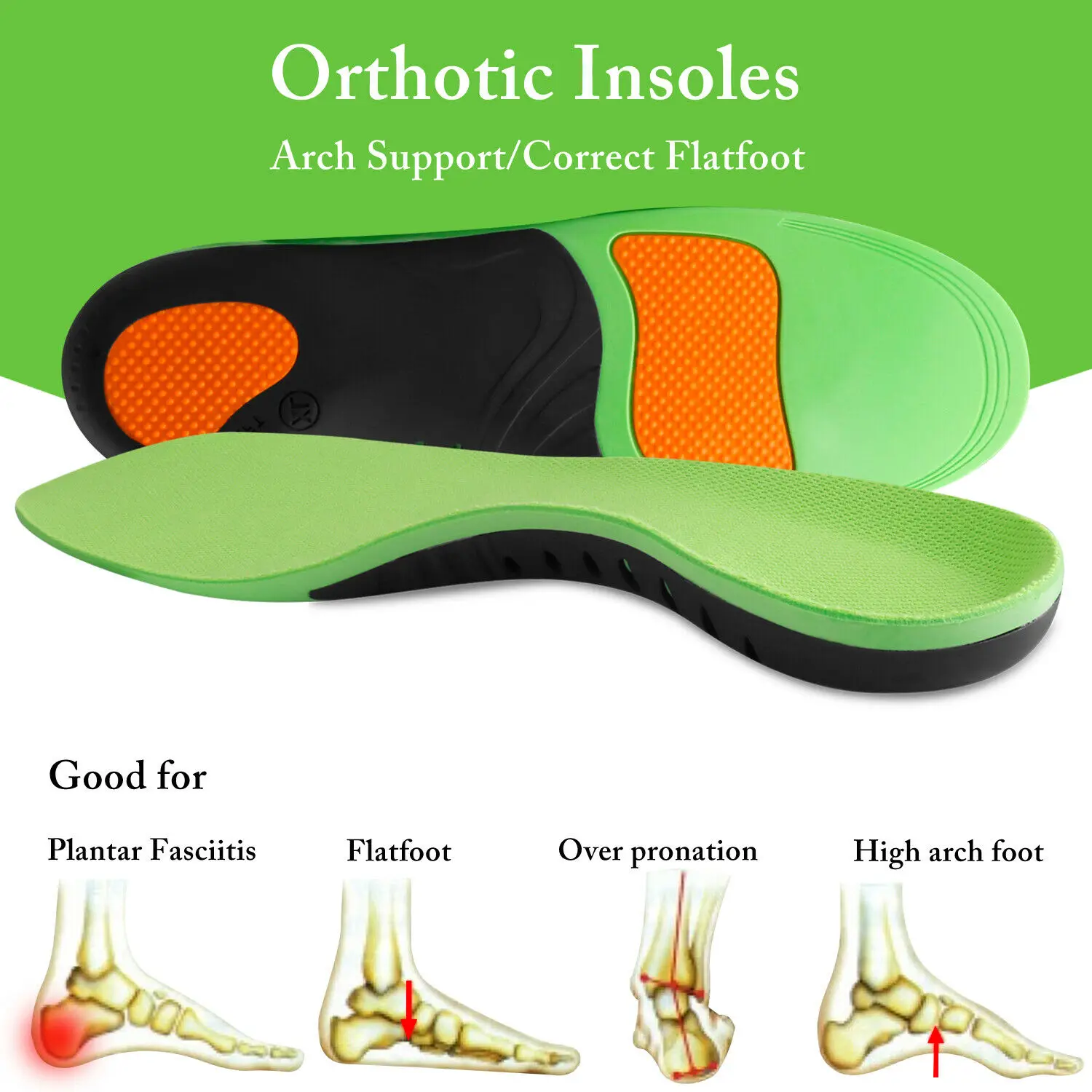 Orthopedic Shoes Sole Insoles For Shoes Arch Foot Pad X/O Type Leg Correction Flat Foot Arch Support Sports Shoes Inserts