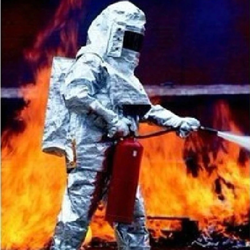 High Quality 500 Degree Thermal Radiation Heat Resistant Aluminized Suit Fireproof Clothes firefighter uniform