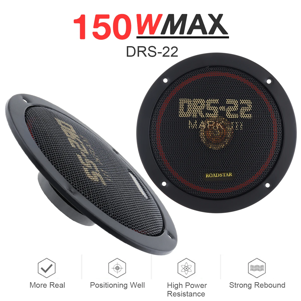 2pcs 6.5 Inch 150W Car Coaxial Speaker Auto Music Stereo Full Range Frequency Hifi Car Speakers Non-destructive Installation