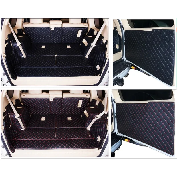 

Full set trunk mats & back door mat forToyota Land Cruiser Prado 150 7 seats 2018-2010 cargo liner boot carpets