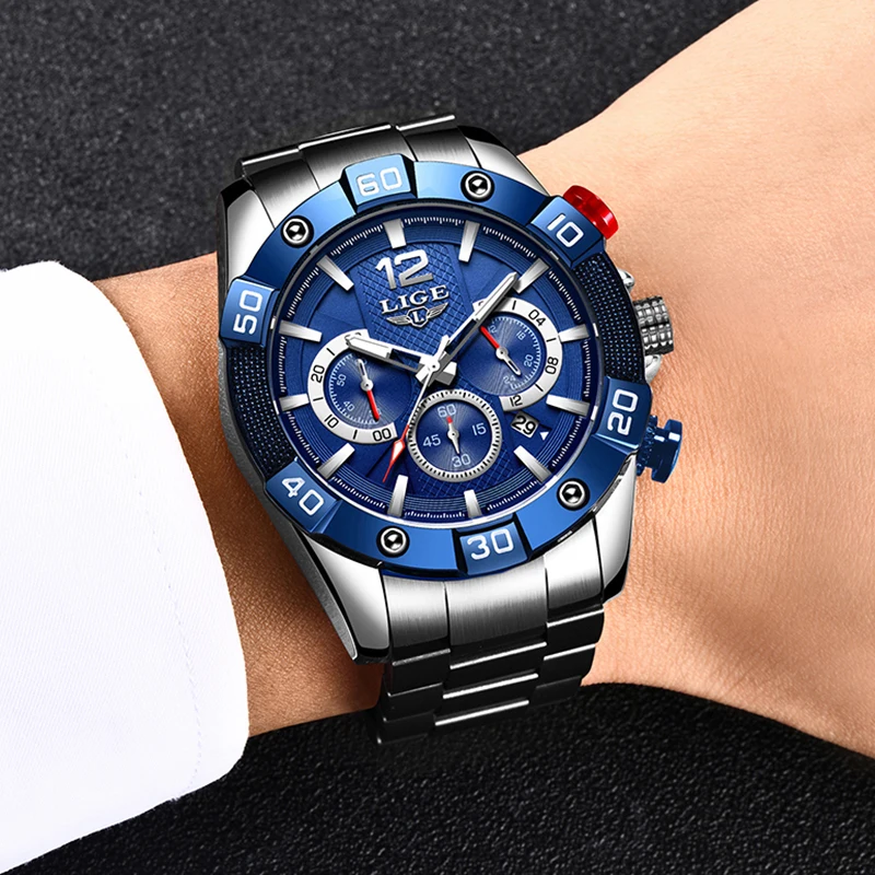 2024 New Watches Mens LIGE Sports Waterproof Watch For Men Luminous Chronograph Mens Watches Top Brand Luxury Relogio Masculino