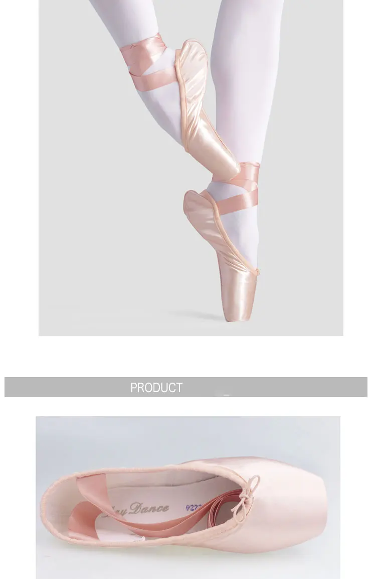 Chuyên Nghiệp Ba-lê Giày Nữ Trẻ Em Bé Gái Trắng Dây Hồng Ballerina Nhảy Mũi Giày Mũi Miếng Lót