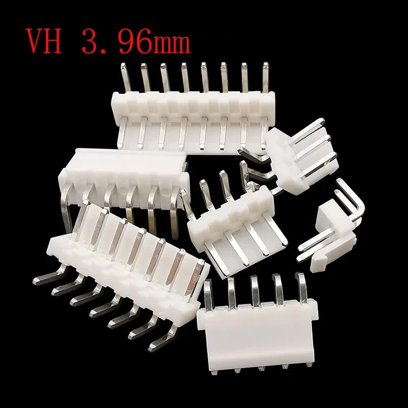 20Pcs VH 3.96mm Pitch Male Plug Right Angle Pin Header Terminal Pin Header Connector VH-3.96 Curved 2P 3P 4P 5P 6P 7P 8Pin