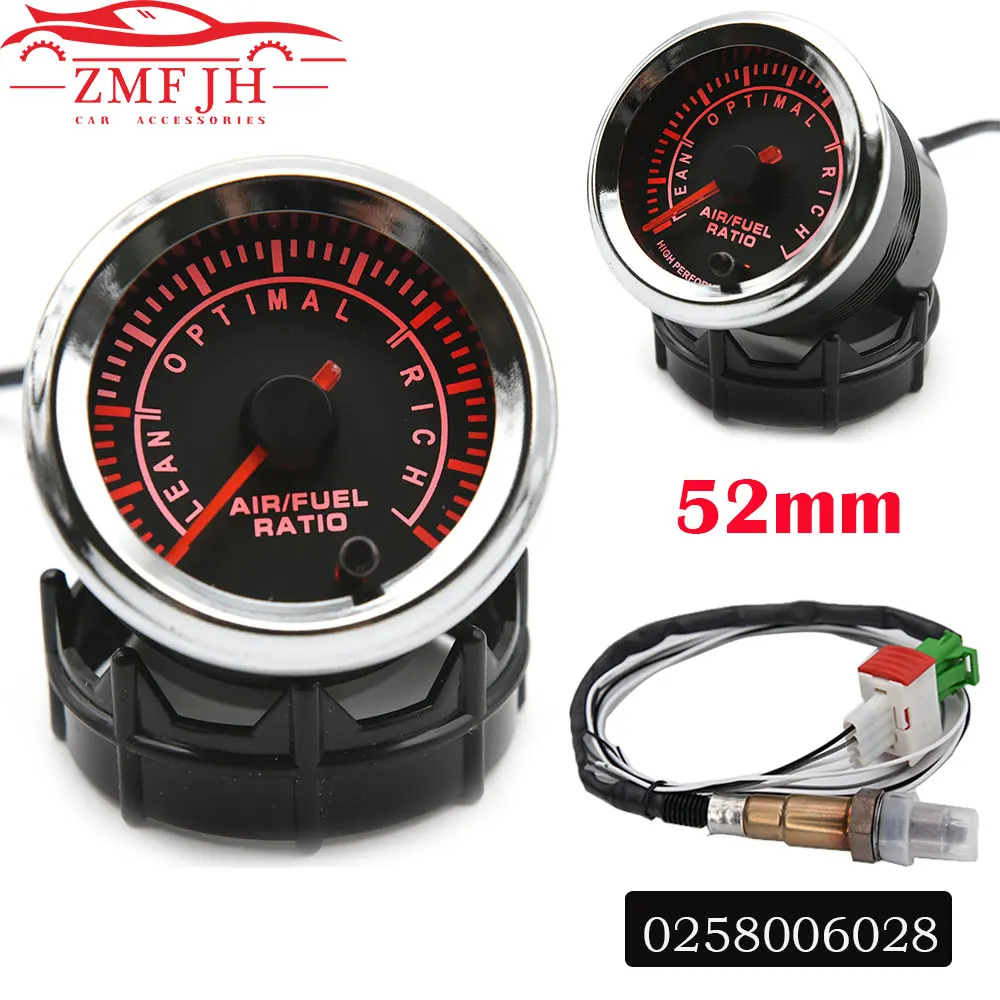 7Color Backlight 52mm Air Fuel Ratio Gauge LED Digital Display With Narrowband O2 Oxygen Sensor Car Gauge for 12V Car 0258006028