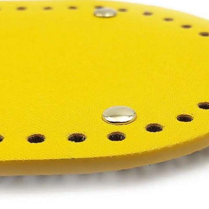 Leather Bottom Base with Pre-drilled Holes for Knitting DIY Purse Handbag Shoulder Bag