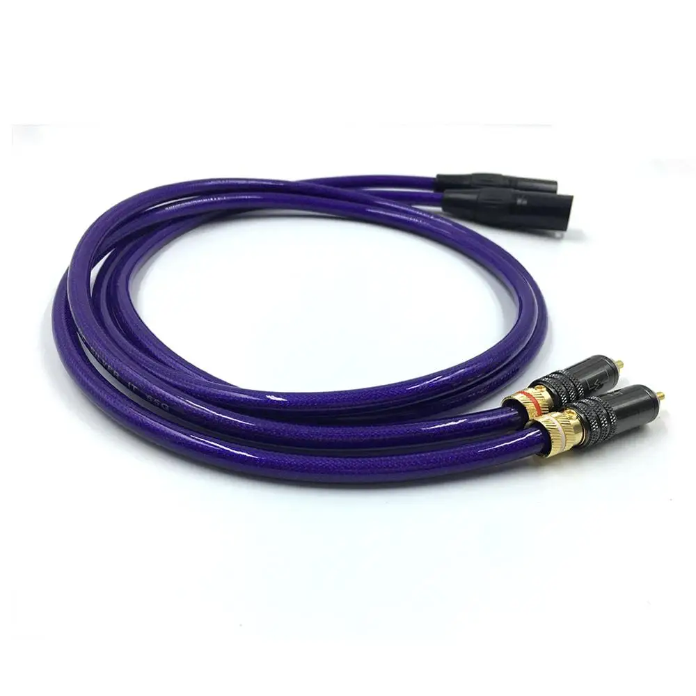 Pair HIFI VDH  2RCA Male to Dual XLR Female Audio Cable Shielded For Amplifier Mixer