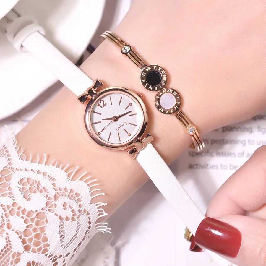 Elegant Bow Design Ladies Bracelet Watches Nice Luxury Vogue Brand Women Watch Small Female Quartz Leather White Wristwatches