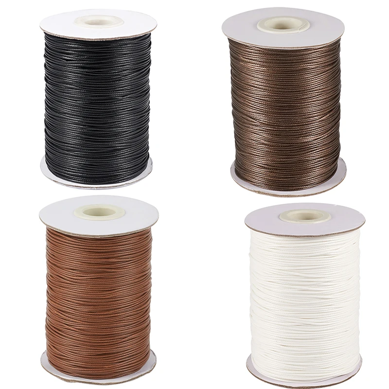 1mm Korean Waxed Polyester Cord Thread String for Jewelry Making DIY Necklace Bracelet Craft Supplies about 185yards/roll