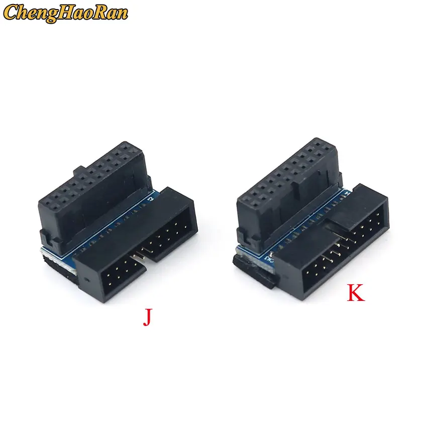 ChengHaoRan 1pcs USB 3.0 90 /180 degree 20pin 19pin male connector motherboard chassisplugged plate IDC 20 pin connector socket