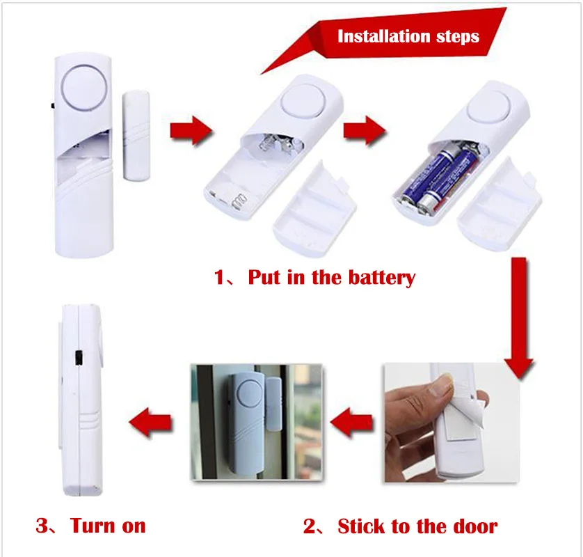 1 pçs novo mais longo janela da porta sem fio alarme do assaltante com sensor magnético de segurança em casa sistema sem fio mais longo dispositivo