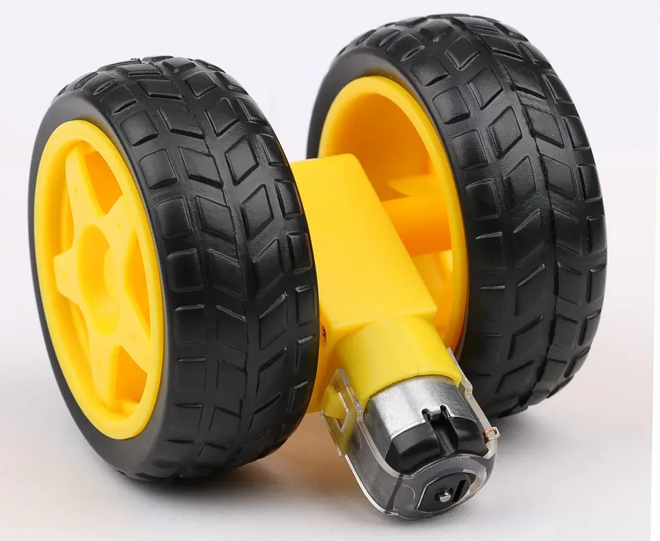Moteur Électrique DC 3-6V avec Roue en Plastique pour Touriste, Engrenage à Arbre, Kit de Bricolage pour Voiture Intelligente Ardu37, 4 Pièces  502