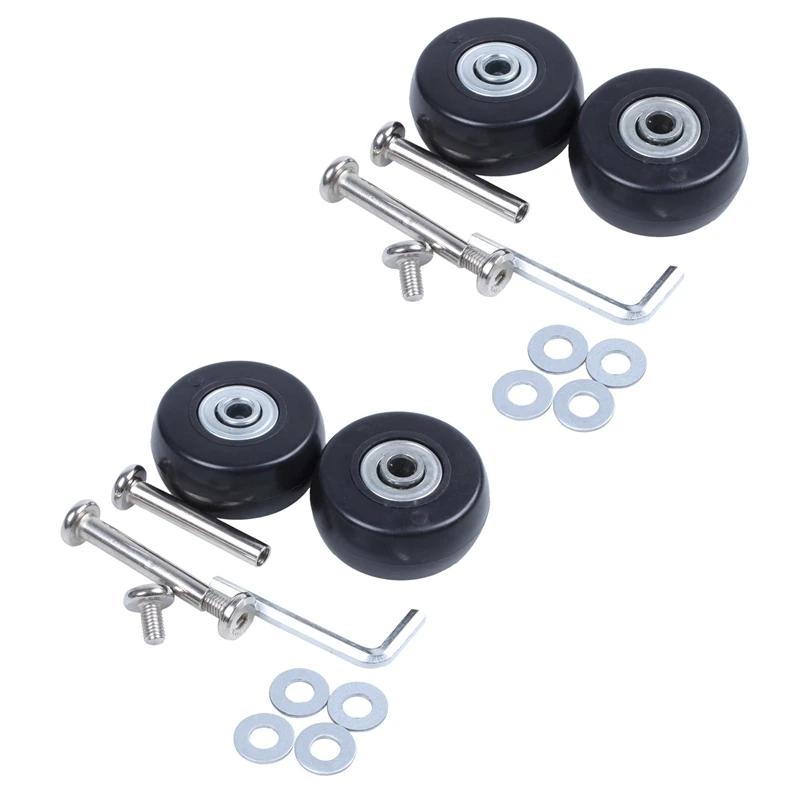 4 Sets Of Luggage Suitcase Replacement Wheels Axles Deluxe Repair Tool OD 40Mm