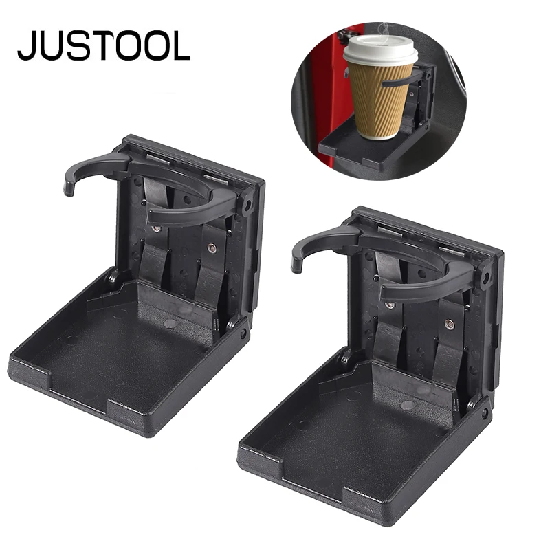 JUSTOOL 2Pcs Universal Folding Cup Holders Auto Car Beverage Bottle From 55mm To 75mm Cup Car Frame for Truck Van Drink Bottles