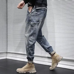 Pantalones vaqueros cargo para hombre, Vaqueros coreanos holgados de gran tamaño, retro, para adolescentes, Harlan, otoño e invierno, 2021