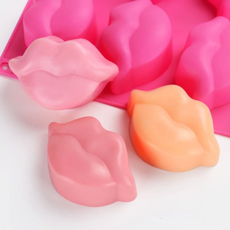 

6Holes 3D Mouth Lips Fondant Cake Silicone Mold For Polymer Clay Chocolate Mould Pastry Soap Candy Making Mould Decoration Tools