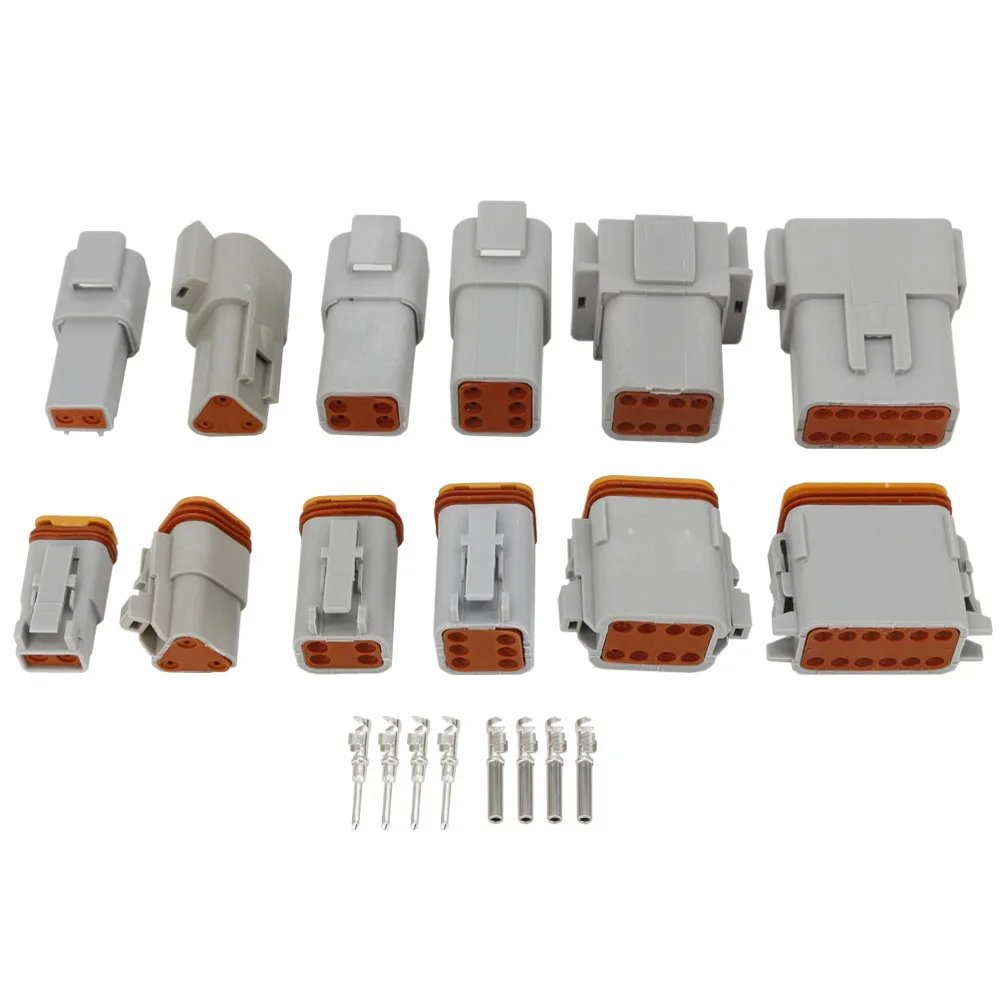 6 Sets DT DT06/DT04 2+3+4+6+8+12 Pin Engine/Gearbox Waterproof Electrical Connector For Car,Bus,Motor,Truck 22-16AWG