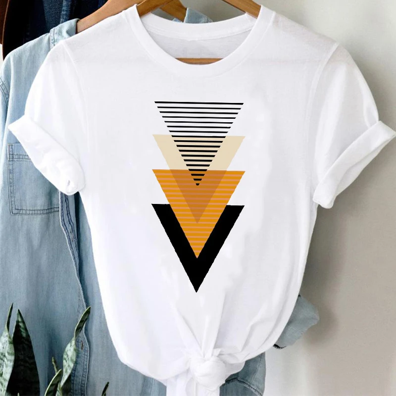 

Women T-shirt Harajuku Summer Short Sleeve Ladies Tee Tops geometry Graphics Printed Casual streetwear tshirt femme