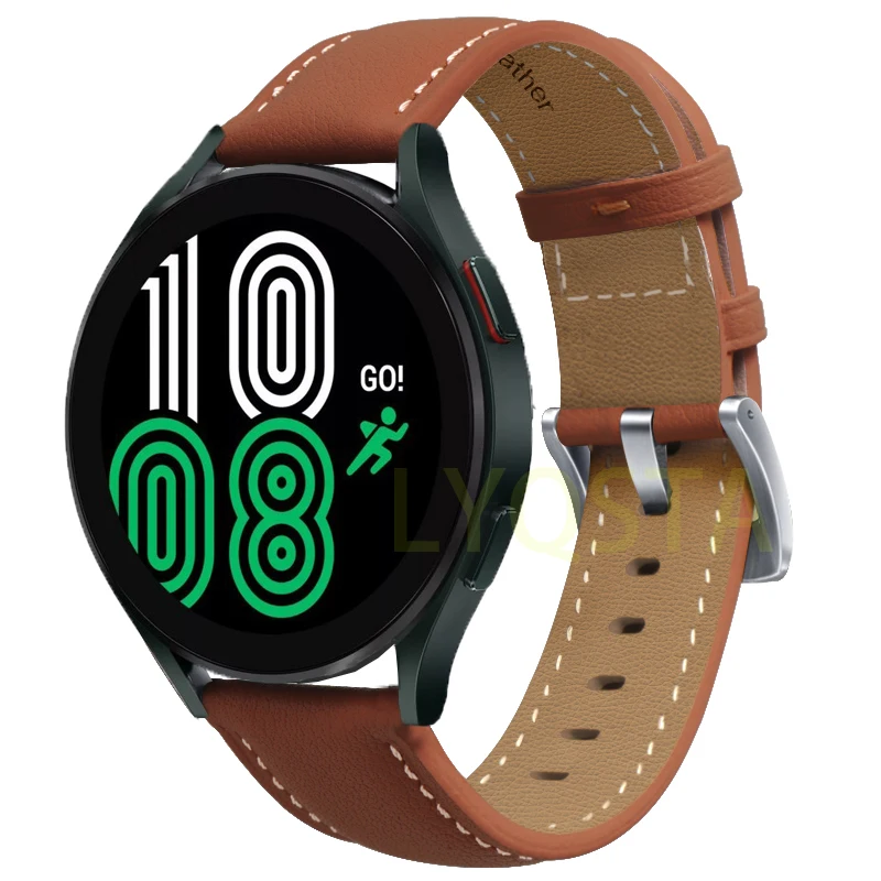 Skórzany pasek do Samsung Galaxy zegarek 4 40mm 44mm pasek 20mm pasek do zegarka Samsung Galaxy zegarek 4 klasyczny 46/42mm inteligentny zegarek
