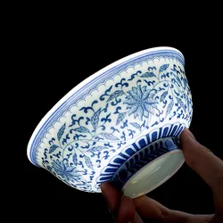 4/5/6/7.5 inch Jingdezhen Blue and White Porcelain Ceramic Ramen Bowl Chinese Household Rice Soup Bowls Kitchen Tableware Crafts