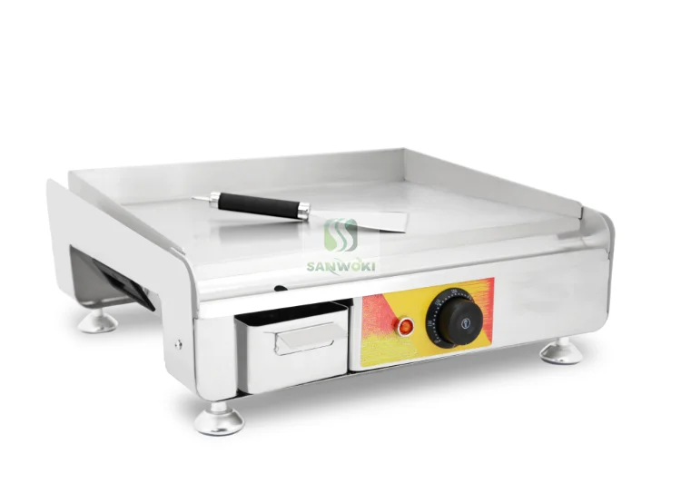 Electric stove Teppanyaki grill stainless steel flat plate steak frying giddle squid tofu baked cake cold noodle machine